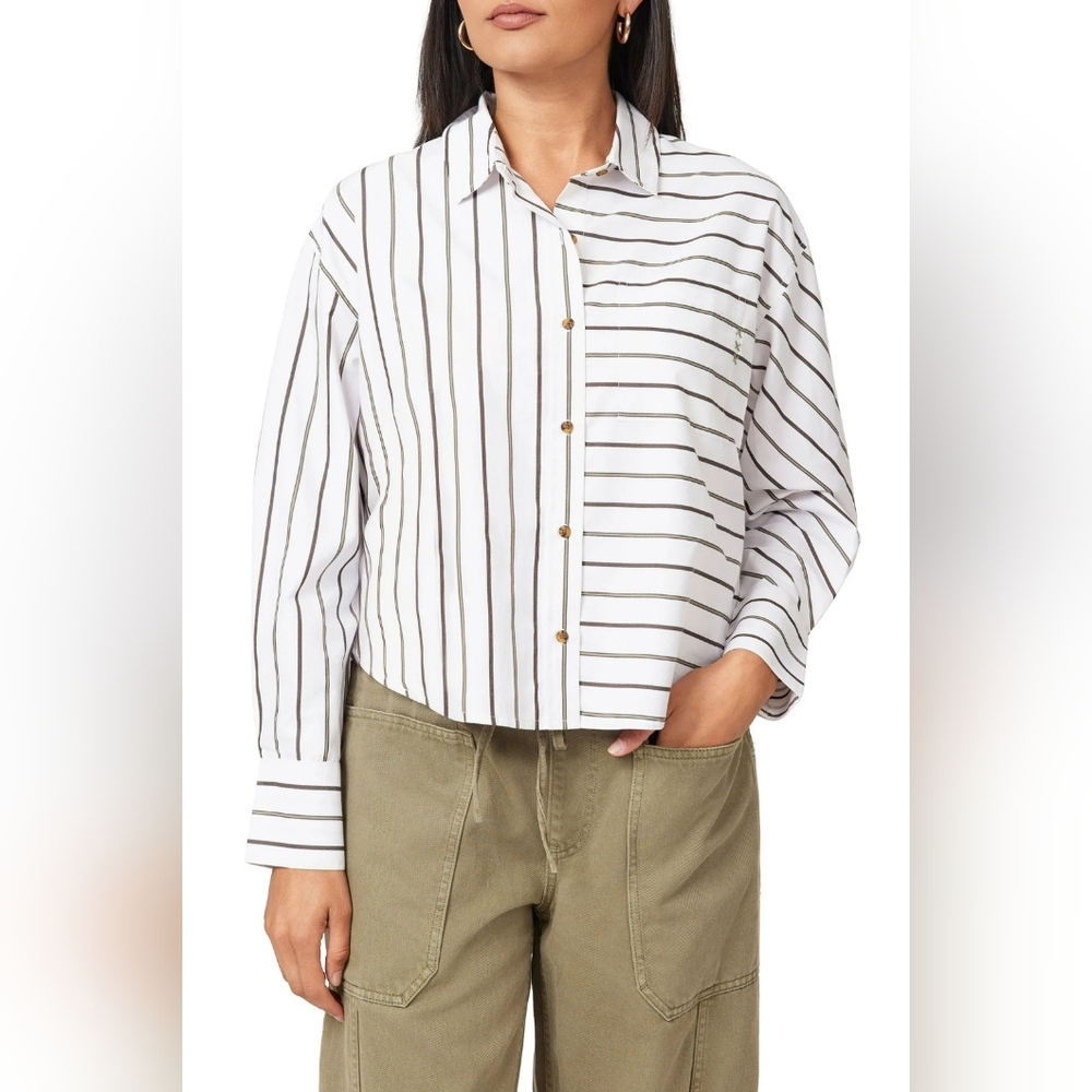 NWT Scotch & Soda Button Up Shirt Sugar Swizzle Stripe Size S